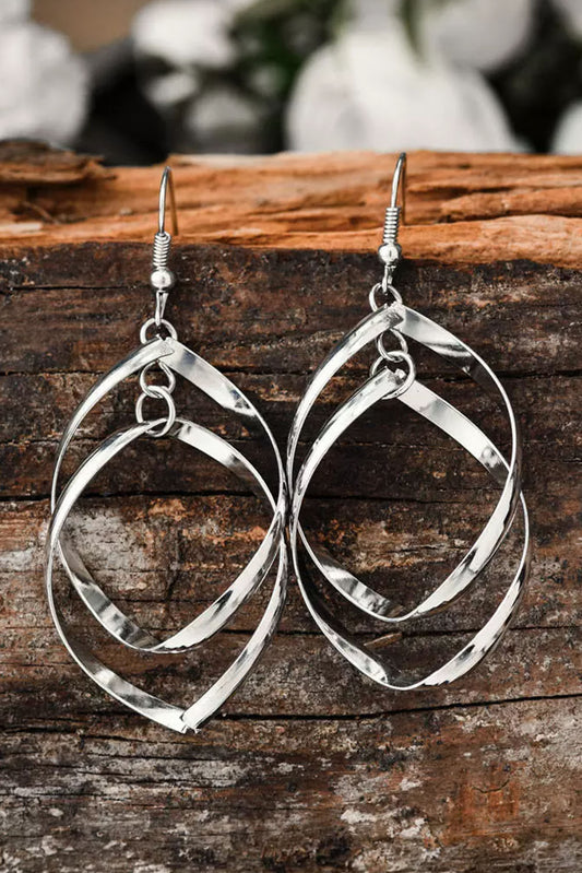 Double Spirals Rhombus Alloy Earrings