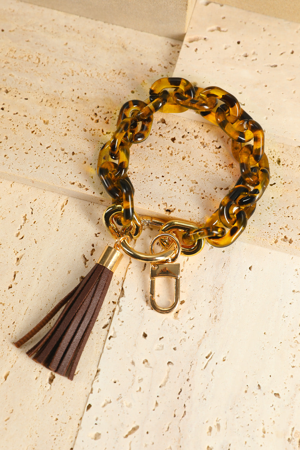 Acrylic Bracelet Keychain with Tassel